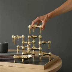 Vintage Candlestick Holders Small Stand Nordic Metal Candlestick for Stick Skinny Candelabra Set for 3 Candles Living Room Decor