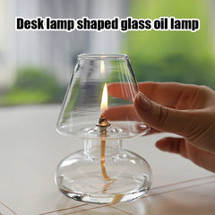 Clear Glass Oil Lamp Cover Candlestick Windproof Candle Holders Oil Lamp Lighting Lantern Lampshade Romantic Home Decor