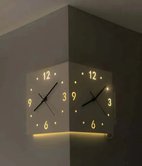 Corner Modern Wall Clock, Stylish Double-sided Luminous Wall Clock, Sensor Luminous Corner Wall Clock, Mute Wall Clock Home Decor