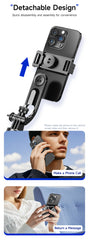 MEUYAG Selfie Stick Tripod with 1708mm Long Monopod Fill Light, Bluetooth Remote, 360° Rotation, 1/4 Interface, for mobile phone