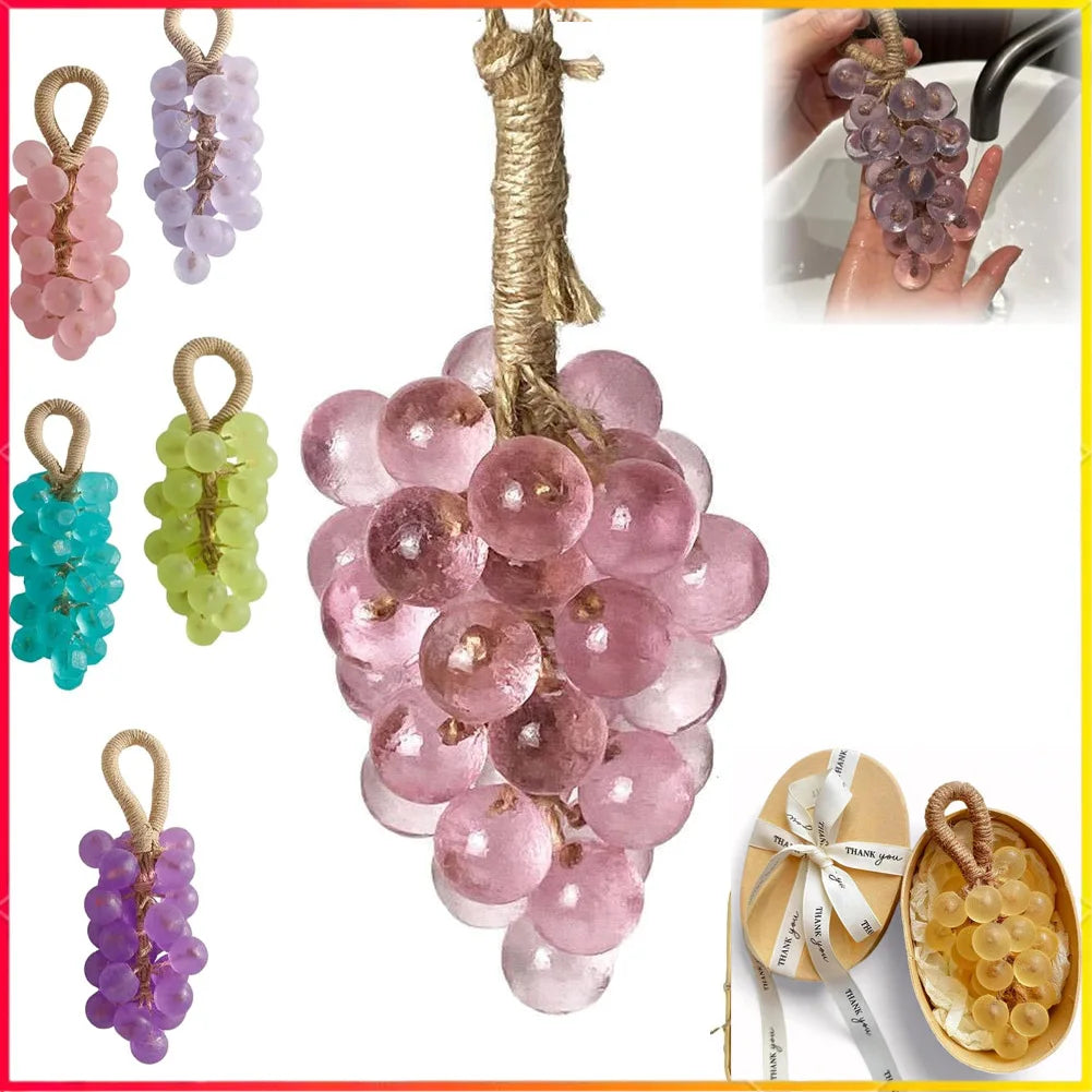 Handmade Grape Soap on a Rope, Grape Soap, Decorative Aromatic Soaps for Washing Hand Wash, Bath, Fresh Air Gift for Men & Women