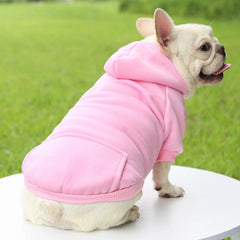 Fashion Dog Clothing Autumn And Winter Small Pet Clothes Thickening Warm Solid Color Two-Feet Hooded Wweater Casual Pet Shop Pet Clothing