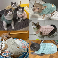Autumn Winter Pet Cat Clothes Soft Fleece Vest Sweater For Small Dogs Cute Puppy Kitten Pullover Jacket Sphynx Pet Shop Pet Clothing