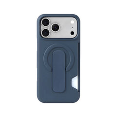 Frosted Matte PC Phone Case with Magnetic Kickstand & Built-In Side Card Slot, Shockproof Drop-Resistant Semi-Enclosed Protective Cover with Raised Camera Edges, Compatible With iPhone 13/14/15/16/17 Pro & Pro Max/Air/Plus