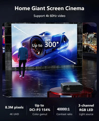 4000 ANSI 4K UHD Video Projector Android 14 Google TV Daytime Native 1080P Wifi Auto Focus Tof Home Theater Beamer For Movie