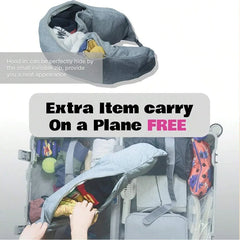 1 hooded travel pillow with storage bag - soft, fillable neck pad suitable for airplane travel, car travel, clothing styling des