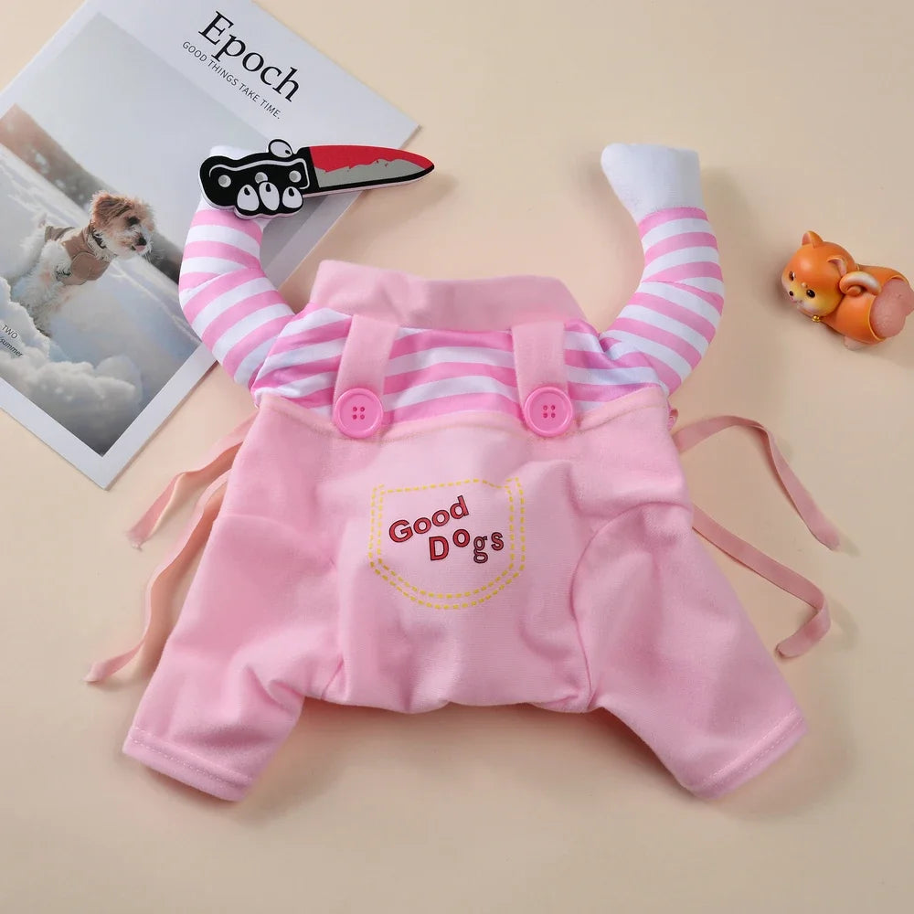 Cute Funny Dog Clothes Halloween Pet Costume For Small Big Dogs Cats Adjustable Puppy Cosplay Outfits Jumpsuit Pug Party Apparel
