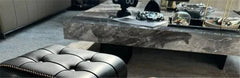 PU Leather Small Ottoman Foot Stool with Wood Legs