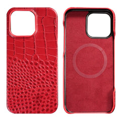 for Magsafe Case for iPhone 15 16 17 18 Pro Max Air 18Pro Natural Cowhide Leather Magnetic Protector Luxury Phone Back Cover