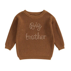 1-5years Toddler Boys Autumn Winter Sweater Long Sleeve Letter Embroidery Pullover Knitwear