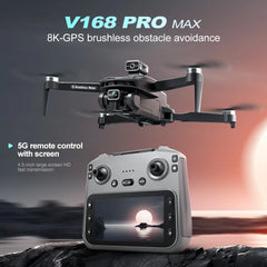 V168 MAX GPS Drone Professional 8K Camera Aerial FPV Brushless Avoiding Obstacle with Large Screen Remote Control Folding Drones