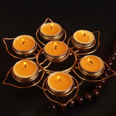 Golden Butter Lamp Holder Metal Lotus Light Cup Candlestick Living Room Restaurant Temples Buddhist Candle Stand Home Decoration