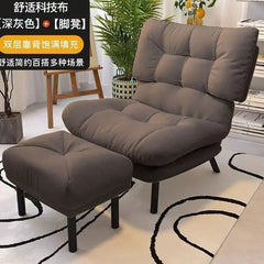 Armless Lazy Chair with Ottoman Recliner Single Corner Sofa Chair Upholstered Comfy Lounge Leisure Reading Accent Chair for Living Room Furniture
