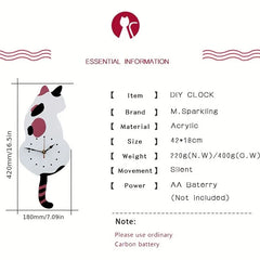 1pc Whimsical Black Cat Pendulum Wall Clock with Moving Tail - Fun and Unique Home Decor for Living Room Office Café and Bedroom