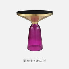 Artistic Glass Coffee Table, Creative Design End Tables for Living Room , Stylish Accent Tea Table with Various Sizes & Colors Living Room Furniture