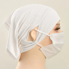 Jersey Cotton Muslim Women Under Hijab Cap With Ear Hole Inner Hijab Cap Round Forehead Underscarf Bonnet Femme Musulman