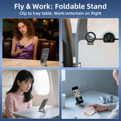 Magnetic Phone Mount for MagSafe Maglock Tripod Adapter Magnet Golf Gym Workout Stand Metal Carabiner Dual Holder for iPhone 17