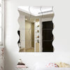 10 Pieces of Wave Combination Mirror Three-dimensional Wall Sticker 3D Mirror Mural Modern Artist Living Room Bedroom Home Decor Mirror Art - Ssilver / 10PCS 10x10cm