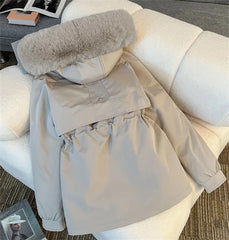 Korean Style Women’s Hooded Winter Parka – Thick Warm Coat