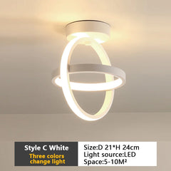 Modern Baked Enamel Finish LED Ceiling Lamp 3 Color Temperature Corridor Lights Balcony Lamps Bedroom Living Room 110V-240V