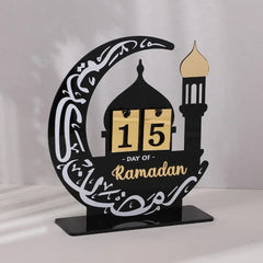 Acrylic Islamic Ramadan Countdown Calendar Gifts Day of Ramadan Calendar with Replacing Number 2026 Eid Mubarak Home Decoration