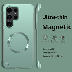 Thin Frameless Ultra Thin Magnetic Phone Case for Samsung Galaxy S25 Ultra S25 S24 S23 S22 Plus PC Hard Protective Cooling Cover