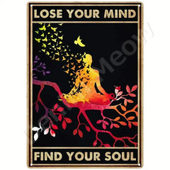 Be Kind to Your Mind Retro Tin Signs Inspirational Quotes Wall Art Sign Muse Vintage Home Room Garden Decor Hippie Girl Poster