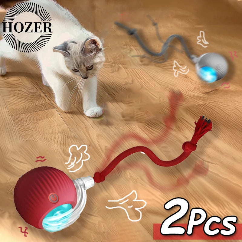 2PCS Smart Cat Rolling Ball Toys – Rechargeable Mouse Imitation Pet Shop