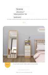 Modern Wooden Mini Nightstand with Drawer Storage