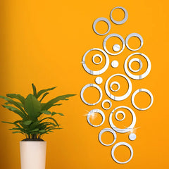 6/24PCS Acrylic Circle Mirror Wall Stickers Removable Round Dots Mirror Wall Decals DIY Home Decor Mirror Art