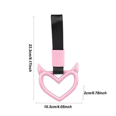 Rear Bumper Warning Ring Ring Devil Heart-Shaped Car Hand Strap Creative Unique Easy To Install Rear Bumper Warning Ring For Car