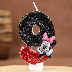 Hot Happy Birthday Number 0-9 Candles Cartoon Mickey Minnie Mouse Candle Cake Cupcake Topper Party Decoration Supplies DIY Gifts