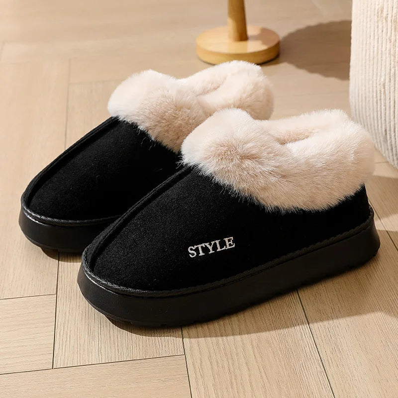 Men / Women New Platform Snow Boots for Women's Home Thick Warm Wool Shoes Women's Outdoor Anti-Slip Fur Velvet Ankle Short Boots Shoes