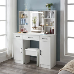 (Festive Gift) Brand-new bedroom dressing table with vanity mirror featuring three colour modes and adjustable brightness Bedroom Furniture