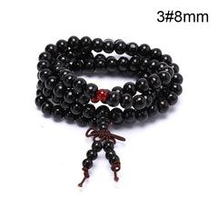 6/8mm Natural Sandalwood Buddhist Buddha Meditation Beads Bracelet For Women Men