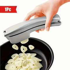 Garlic Press & Slicer 2 in 1 - Aluminium Garlic & Ginger Mincer and Slicer - with Slicing and Grinding - Kitchen Cooking Tools