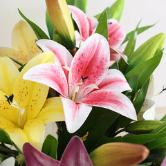 Real Looking 3D Printing Lily Branch  Artificial Flowers White Fake Flowers Flores for Wedding Home Garden Decoration Home Decor, Plants & flowers
