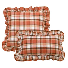 BUYNOW 1PC Two-tone Plaid Lace Pillowcase British Vintage Style Countryside Cottage Sofa Cushion Cover Home Bedroom Bed Decor