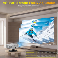 HORLAT 40000Lumens LCD Projector 3D Cinema LED Beamer Full HD 1080P 4K Video Auto Focus Keystone Home Theater 5G WiFi Proyector