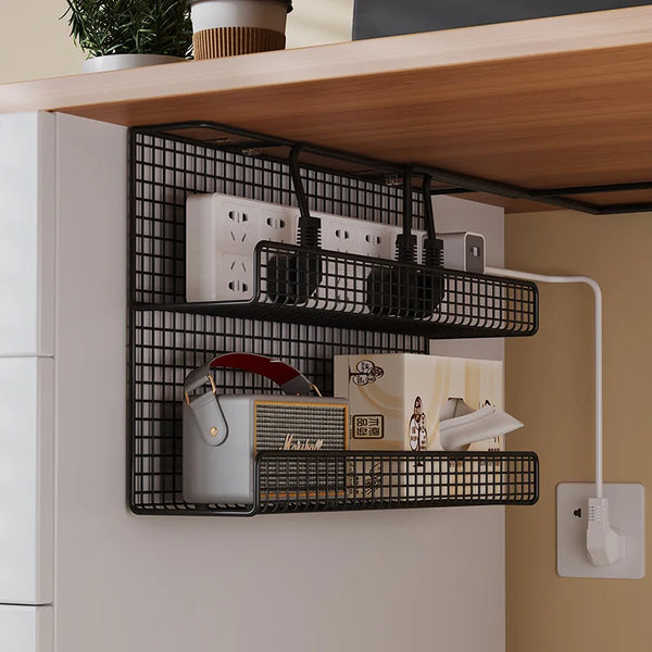 Under desk cable organiser colour and configuration detail