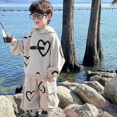 Boys' High-quality Coat +pants 2-piece Set 2025 New Products for Children's Holiday Performance Clothing Fashionable Sweatshirts