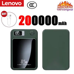 Lenovo 2026 200000mAh Magnetic Wireless Power Bank Portable Fast Charger For Magsafe Auxiliary Battery For iphone Huawei Samsung