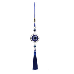 Demon Eye Lucky Charm Car Ornaments Protection Tassel Crystals Feng Shui Car Decor Turkish Blue Eye Retro Glass Pendant Gifts
