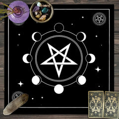 1pc Tarot card tablecloth, mysterious rune astrology altar cloth, witchcraft cabin decoration tablecloth, card game tablecloth