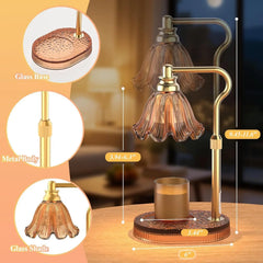 Glass Melting Candle Lamp, Candle Warmer Lamp, Smoke-Free Aromatherapy Lamp for Bedroom, Timer Function, Dimmable, Desktop Decor