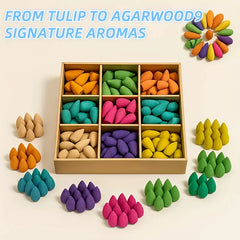 9Pack Colorful Aromatherapy Incense Sticks for Home Indoor Long Lasting Fragrance Smoke Falls for Viewing Relaxation