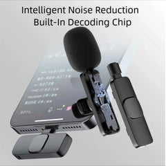 Wireless Lavalier Microphone Mini Mic for iPhone Android Live Broadcast Gaming Phone Audio Video Recording Wireless Portable Mic