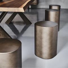 italian design antique graphite steel coffee table silver gold metal side table for Living Room Furniture