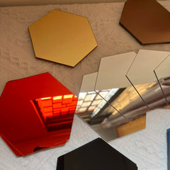 Hexagon Acrylic 3D Mirror Wall Stickers – DIY Decor Set