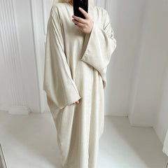 Summer Abaya Dubai Turkey Muslim Batwing Sleeves Islamic Clothing Women Hijabi Outwear Ramadan Eid Kaftan Open Front Kimono